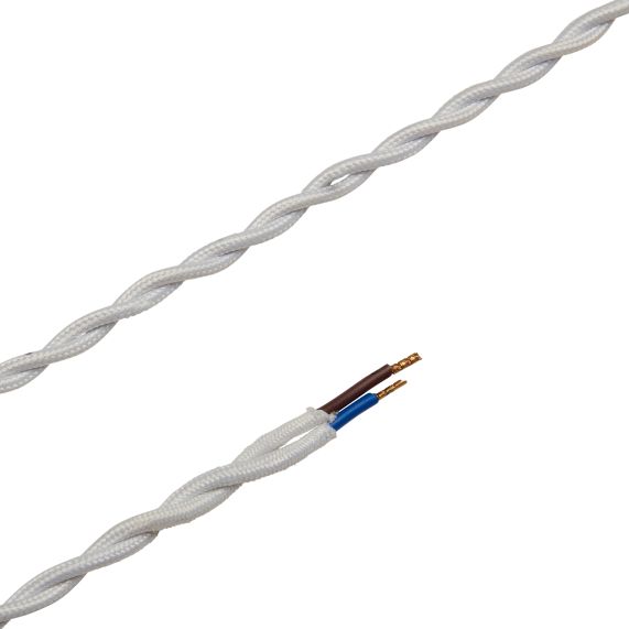 twisted cable - white 2m 2 x 0,75mm2