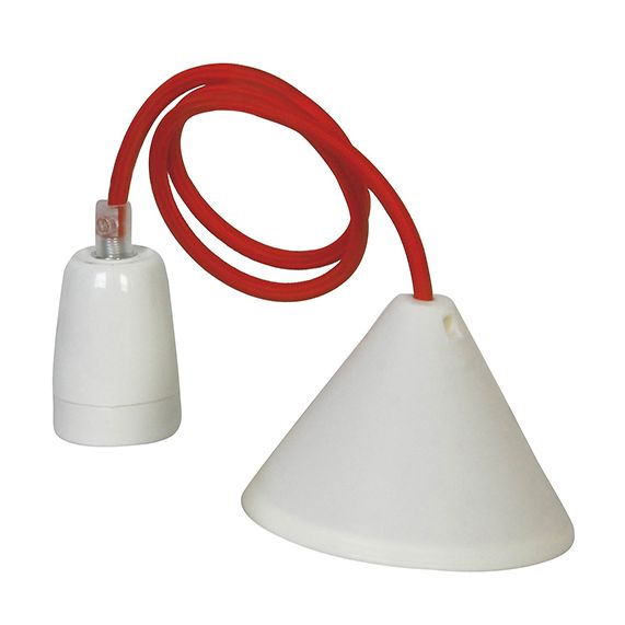 FS Monture E27 Cer.Cabl.Text Rouge F.2M