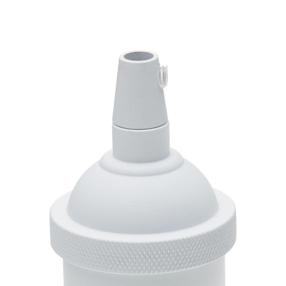 Douille aluminium filetée av. bague ø50mm H.72mm blanc mat