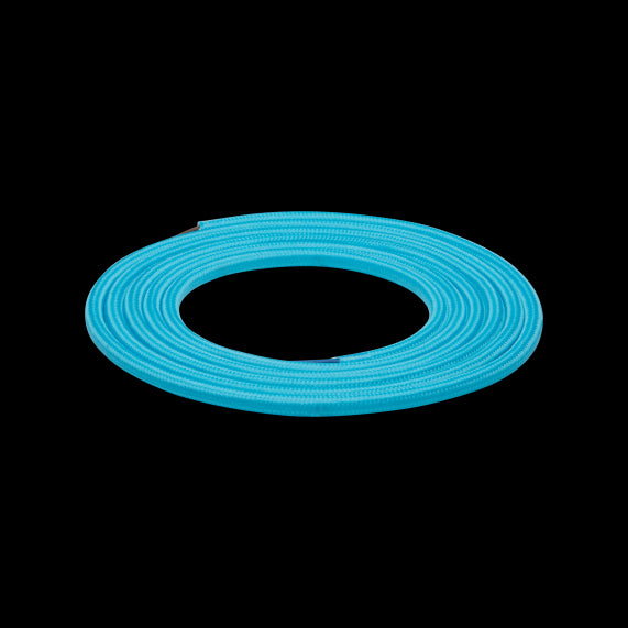 Câble Textile Rond 2x0,75mm2 Double Isolation Cyan 2 Mètres