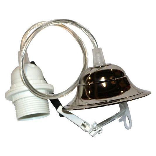 ***PRIX DESTOCKAGE*** MONTURE "TENDANCE" E27 CABL.TRANSP 0,60M