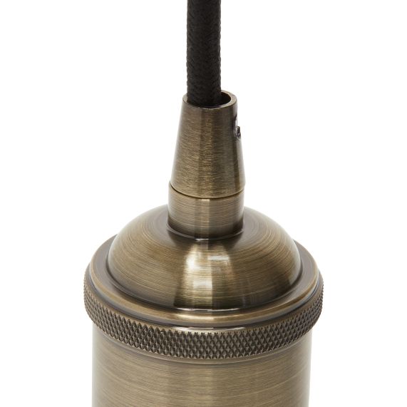 Suspension Douille E27 Filetée et Pavillon Métal Gris + Câble Textile Noir 1 Mètre EAN 3125462416064