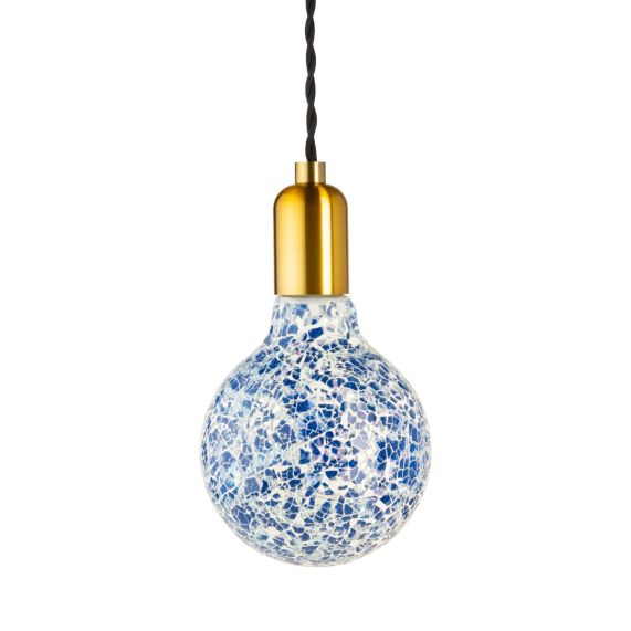 Ampoule MOZAIC bleue G125-filament Led-4W-E27-10000K-Dim