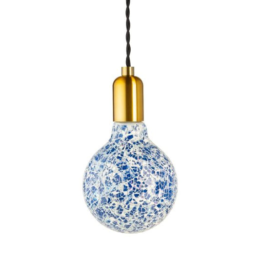 Ampoule MOZAIC bleue G125-filament Led-4W-E27-10000K-Dim