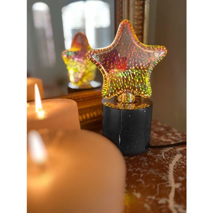 Lampe a poser E27 noir effet marbre Paros 220-240V IP20 98x90mm