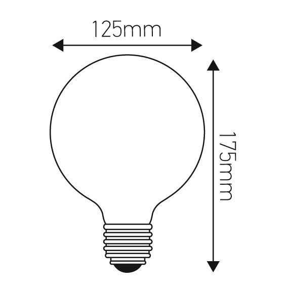 Ampoule plate Flèche E27 D125 4W 2000K 220lm RA90 Ambre  NON-DIM