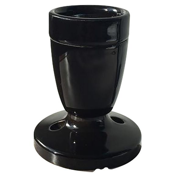 Douille E27 Céramique Sur Patère Noire