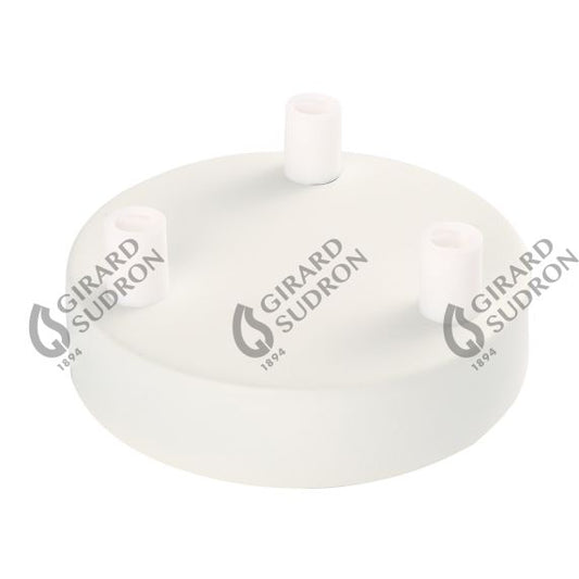 Plafonnier Acier 3 sorties D100mm Blanc+ arrêt de cable D7mm