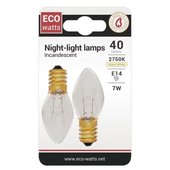 FS Lampe Veilleuse Incan. (2pcs) 7W E14 2750K 40Lm 3125469910077