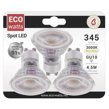 FS EcoWatts - Lot de 3 Spots GU10 4,5W 3000K 30° - Nacré Effet Dichroïque 3125469980520