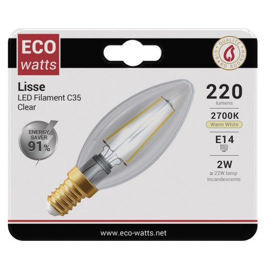 FS FLAMME LISSE C35 2W E14 2700k 220lm CLAIRE BLISTER 3125469986560