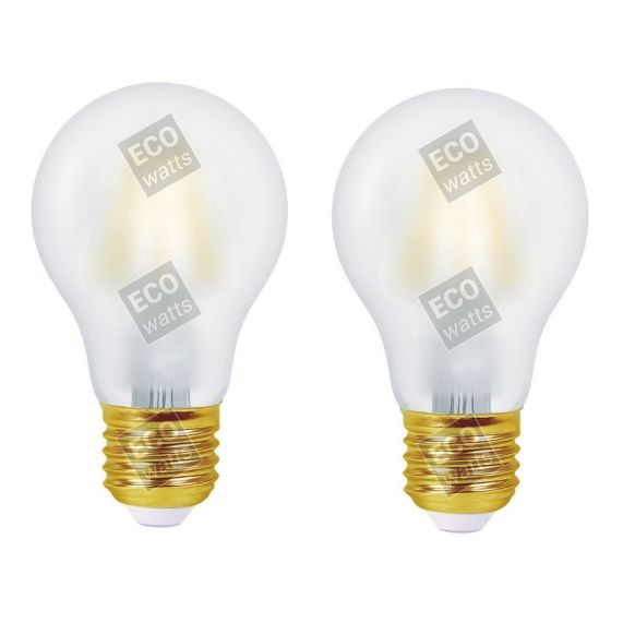 FS Ecowatts - Lot de 2 Ampoules Filament LED - Standard A60 4W E27 2700KMat 3125469987031