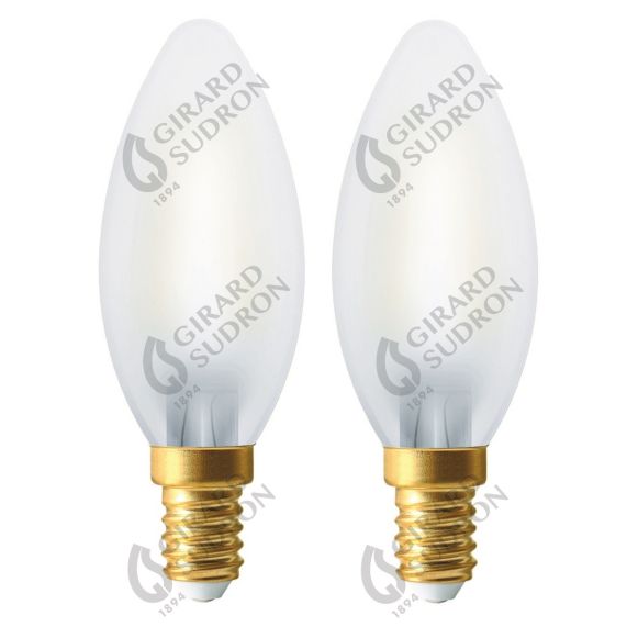 FS Ecowatts - Lot de 2 Ampoules Filament LED - Flamme 4W E14 4000K Mat 3125469986997