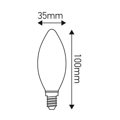 FS FLAMME FIL.LED LISSE 2W E14 2700K 210lm SAT BLISTER 3125469986577