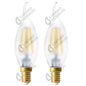 Lot de 2 Ampoules Filament LED - Flamme C35 4W 440lm  E14 2700K 360° MATT FINISH