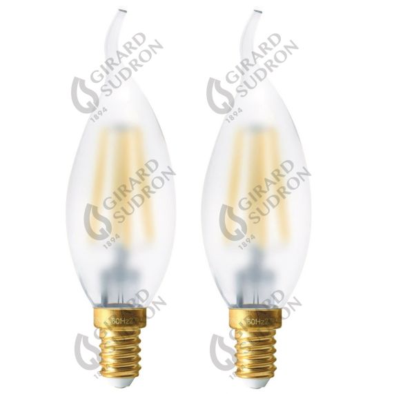 FS Ecowatts - Lot de 2 Ampoules Filament LED - Flamme CDV LED 4W E14 4000K Mat 3125469987000
