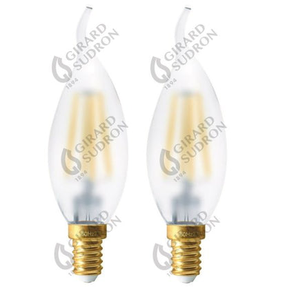 FS Ecowatts - Lot de 2 Ampoules Filament LED - Flamme CDV 4W E14 2700K Mat 3125469986652