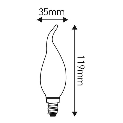 FS Ecowatts - Lot de 2 Ampoules Filament LED - Flamme CDV LED 4W E14 4000K Mat 3125469987000