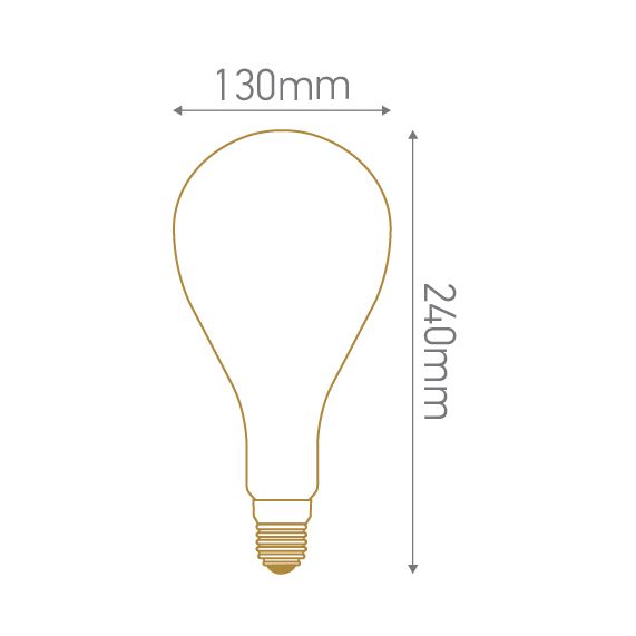 FS Ecowatts - Big bulb LED filament 240mm 4W E27 2000K 300Lm Dim. Amb. 3125469989776