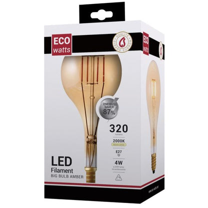 FS Ecowatts - Big bulb LED filament 200mm 4W E27 2000K 300Lm Dim. Amb. 3125469989783