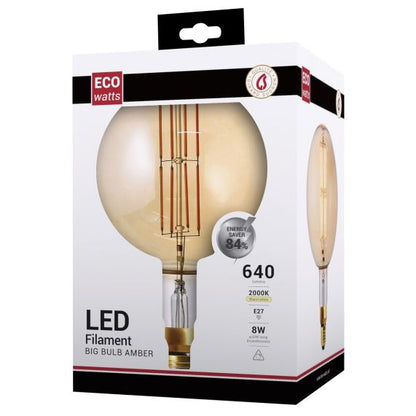 FS Ecowatts - Globe G200 Filament LED 8W E27 2000K 700Lm Dim. Amb. 3125469989806