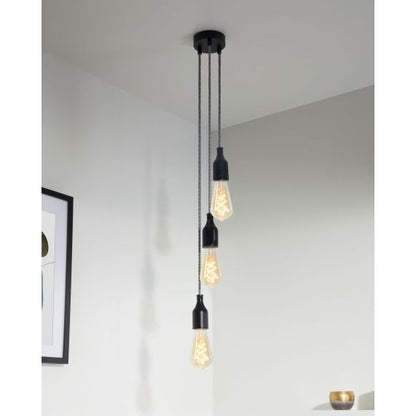 Plafonnier Acier noir 3S