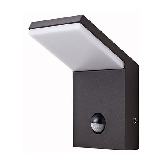 Jabbah - Applique murale LED détecteur de présence 100x105x164 9W 4000K 690lm gris foncé