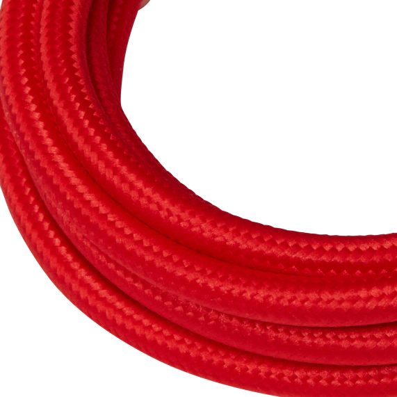 Câble Textile Rond 2x0,75mm2 Double Isolation Rouge 2 Mètres