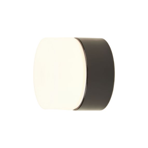 Applique porcelaine G9 hublot av. verrerie opaline noir