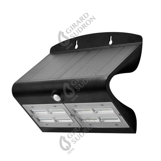 BUTTERFLY - Projecteur solaire LED noir détecteur présence IP65 4000K 6,8W 800lm