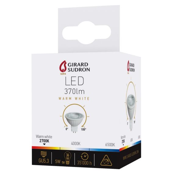 Spot LED GU5.3 5W 2700K 400Lm 36° DIMMABLE