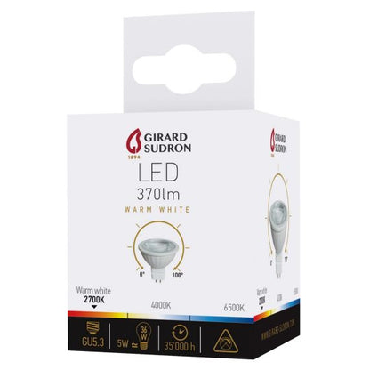 Spot LED GU5.3 5W 2700K 400Lm 36° DIMMABLE