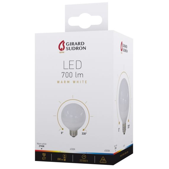 FS Globe D80 LED 330° 8W E27 2700K 700Lm