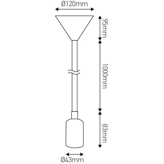 FS EcoWatts - Suspension E27 silicone câb. text. L.120cm vert