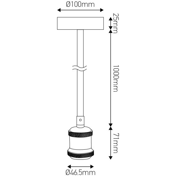 FS EcoWatts - Suspension E27 métal câb. text. L.100cm or
