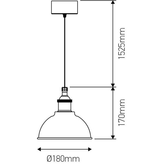 FS EL Suspension IP44 Alu E27 Max.60W abat-jour Noir extérieur / intérieur cable PVC L.150cm Noir