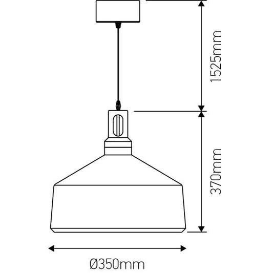 FS EL Suspension E27 Max.60W abat-jour Alu Noir Mat et Bois clair extérieur / Blanc intérieur cable PVC L.