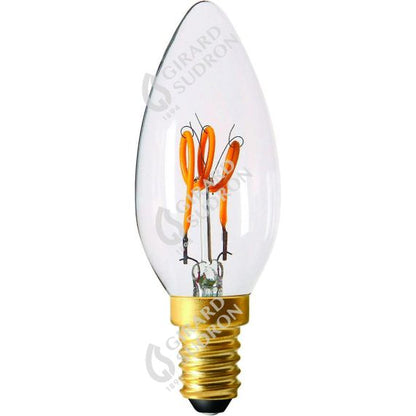 Flamme C35 Filament LED Torsadée 4W 2200K 270lm E14 Non Dim. Cl.