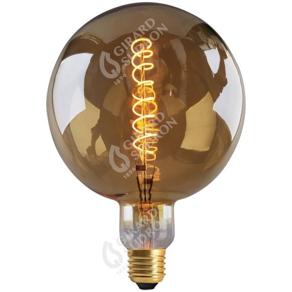 Big bulb LED Filament Spiral Globe G200 Torsadée Dimmable 10W 600lm E27 2000K linear IC dim Ambrée.
