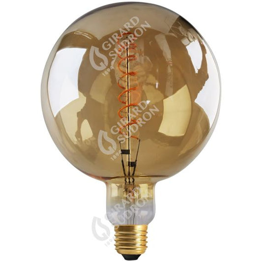 Big bulb LED Filament Spiral Globe G200 Torsadée Dimmable 10W 600lm E27 2000K linear IC dim Ambrée.