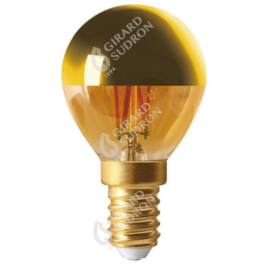 Sphérique G45 Filament LED Calotte Dorée 4W E14 2700K 300Lm No Dim.