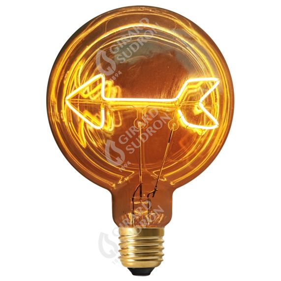 Ampoule plate Flèche E27 D125 4W 2000K 220lm RA90 Ambre  NON-DIM