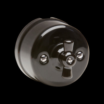 RETRO-INDUS switch porcelain surface mounted black