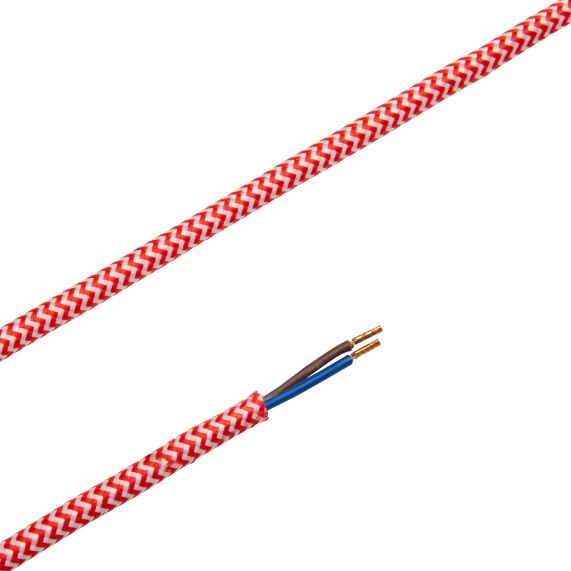 Cable rond rouge blanc 2 mètres 2 x 0,75mm2