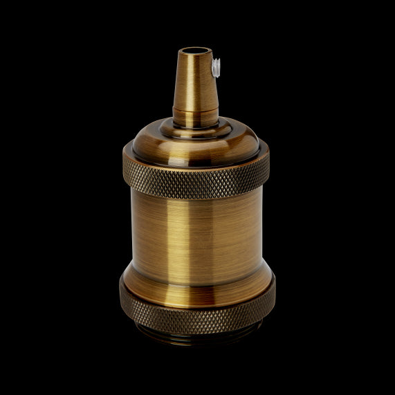 Douille Acier E27 Filetée avec Bague Or Rétro