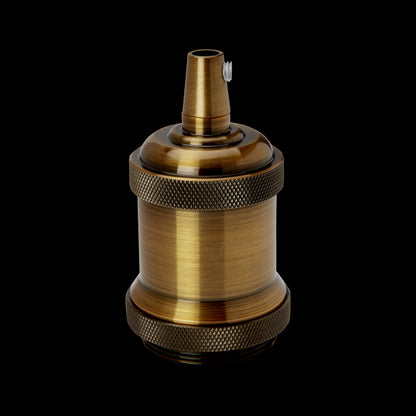 Douille Acier E27 Filetée avec Bague Or Rétro