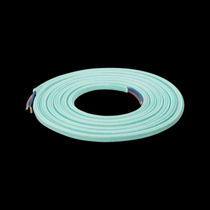 Câble Textile Rond 2x0,75mm2 Double Isolation Jade 2 Mètres