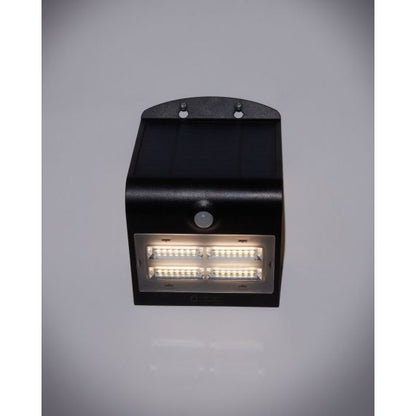 BUTTERFLY - Projecteur solaire LED noir détecteur présence IP65 4000K 3,2W 400lm