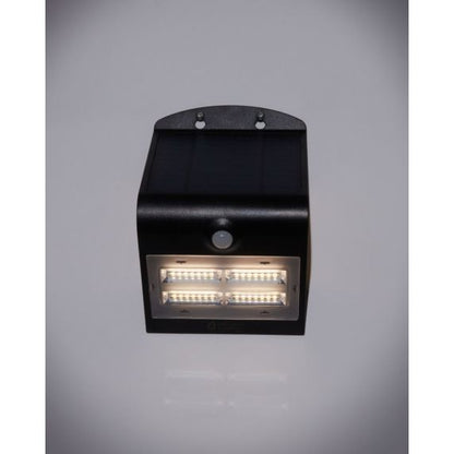 BUTTERFLY - Projecteur solaire LED noir détecteur présence IP65 4000K 3,2W 400lm