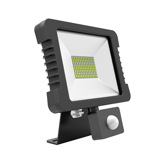 FS Yonna - Projecteur LED IP 65 250x268x51 50W 3000K 3600lm 110° noir PIR